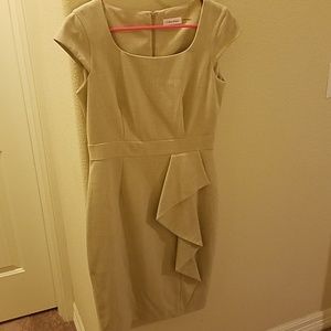 Calvin Klein Size 6, creamy beige dress